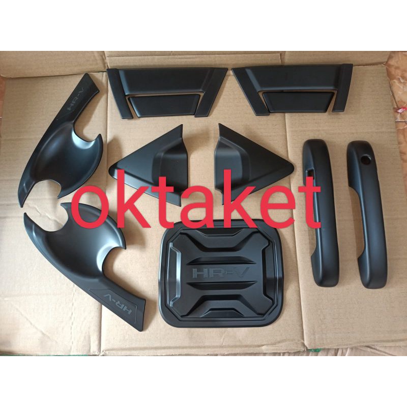 paket lengkap outer handle tank cover depan belakang Honda HRV 2022 HITAM &amp; Chrome