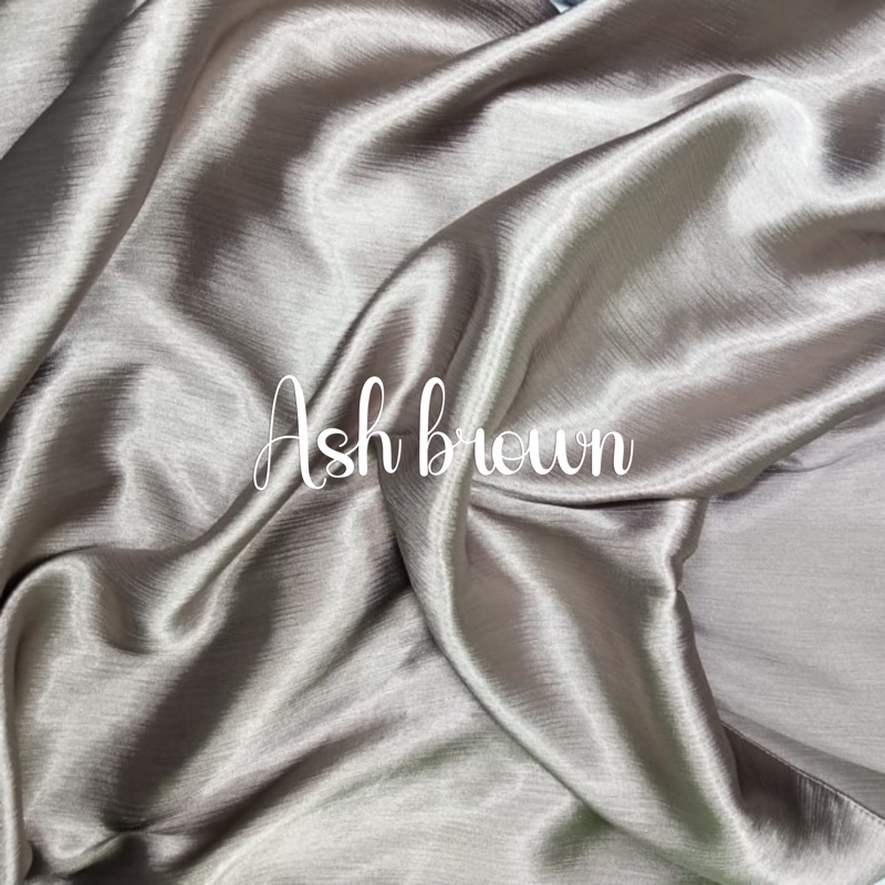 MALAY SILK SHAWL | PASHMINA CRINKLE TEXTURED SILK PREMIUM-Ash brown