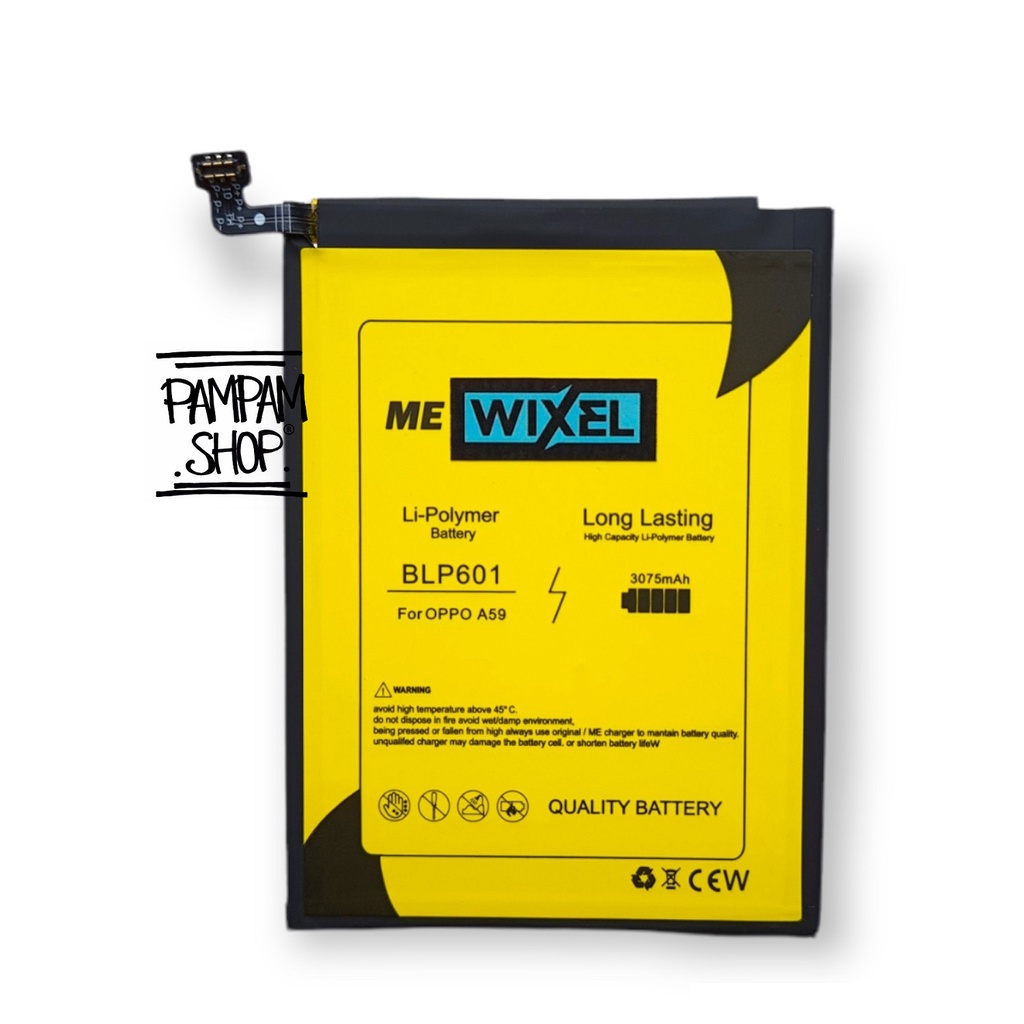 WIXEL ME Baterai Oppo BLP601 F1S A59 Real Capacity Battery Original Batre Batrai HP Handphone Ori BLP 601