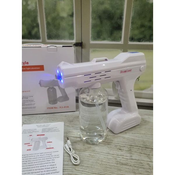 viralkan85 HEALTHY LIFESTYLE 800ml Spray gun nano blue light disinfektan wirelesss charger usb