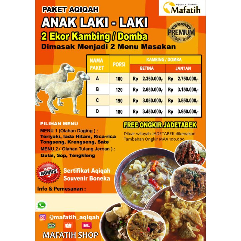 2 Ekor Kambing Domba Jantan Aqiqah Paket A Shopee Indonesia