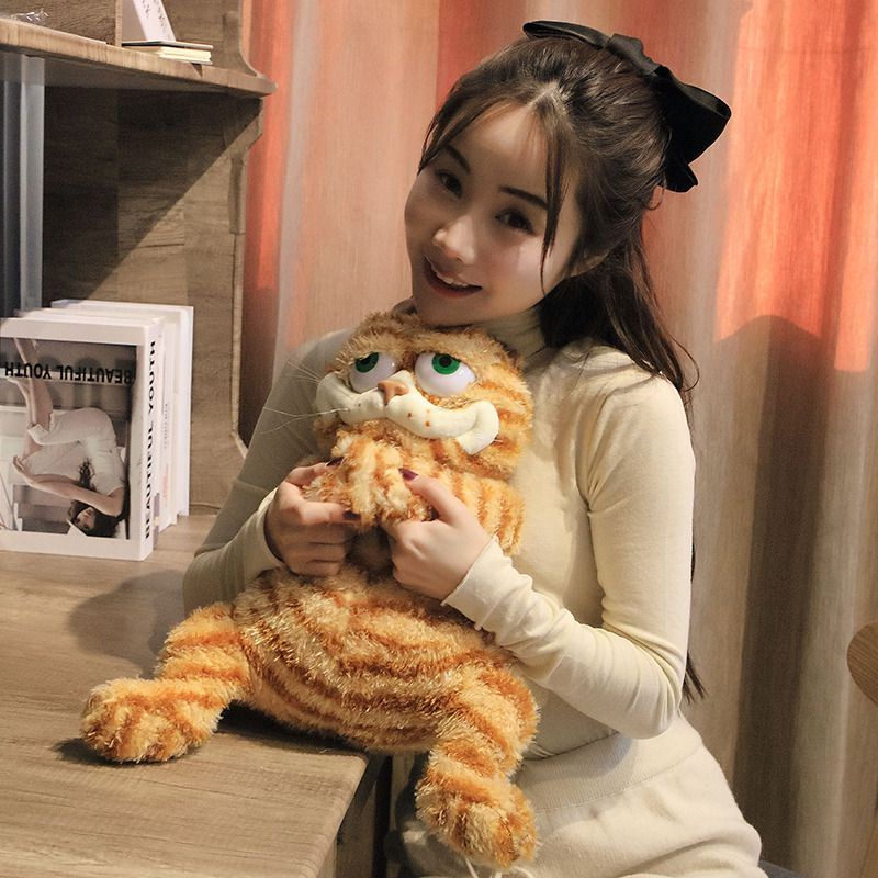 45cm Mainan Cartoon Garfield Plush Toy Fat Cat Soft Stuffed Animal Teddy Pillow Doll Boneka