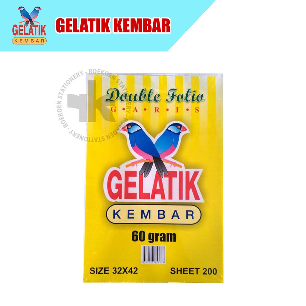 

Gelatik Kembar Kertas Double Folio Garis 60gsm 32x42cm (200 sheets)