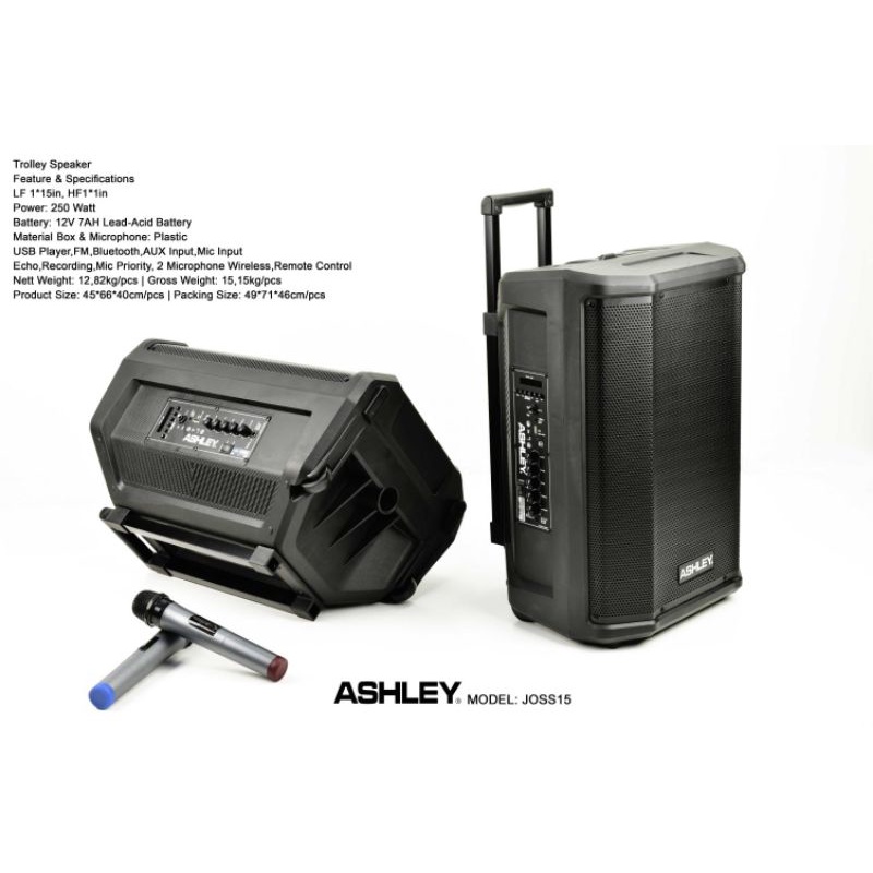 Speaker portable Ashley 15 inch Ashley Joss15 Joss 15 portable wireless speaker bluetooth