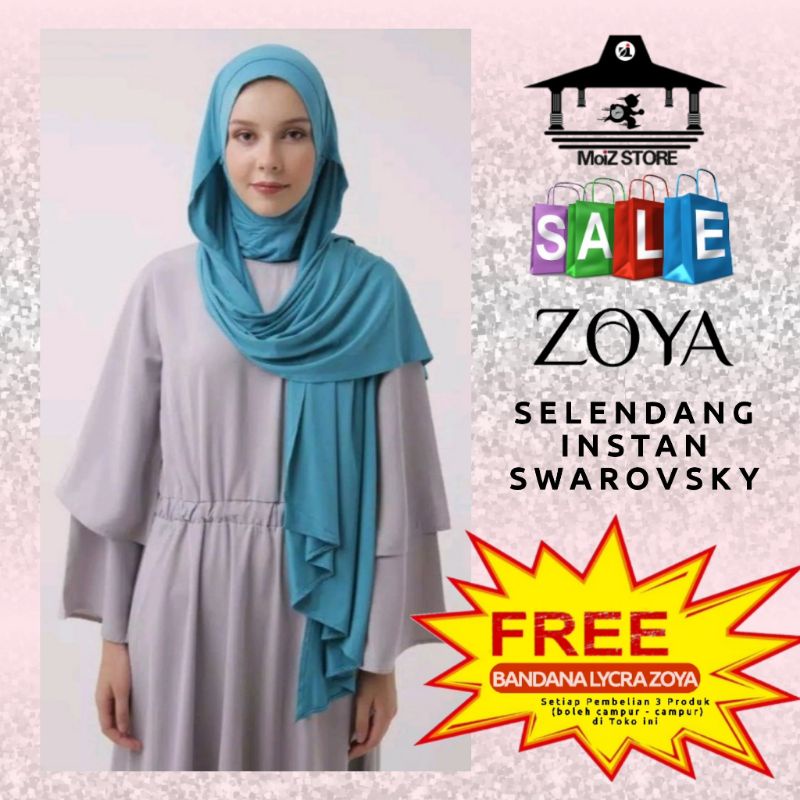 Jilbab Instan Selendang Instan Swarovsky Zoya / Jilbab Bergo / Jilbab Langsung / Bergo Instan