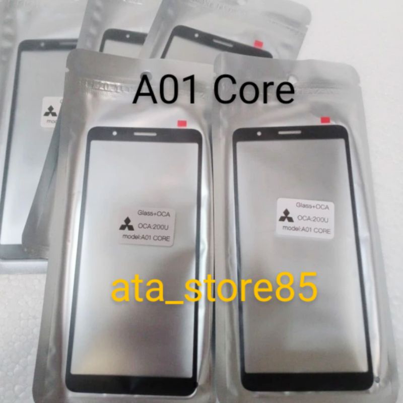 Kaca Depan Kaca LCD Samsung A01 Core | A 01 Core TS TC Touchscreen Glass LCD+Lem Plus Oca Kering Original