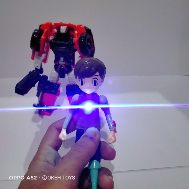 Mainan anak robot transformasi vulcan,tornado,mini k,mini v,beko plus figure orangnya