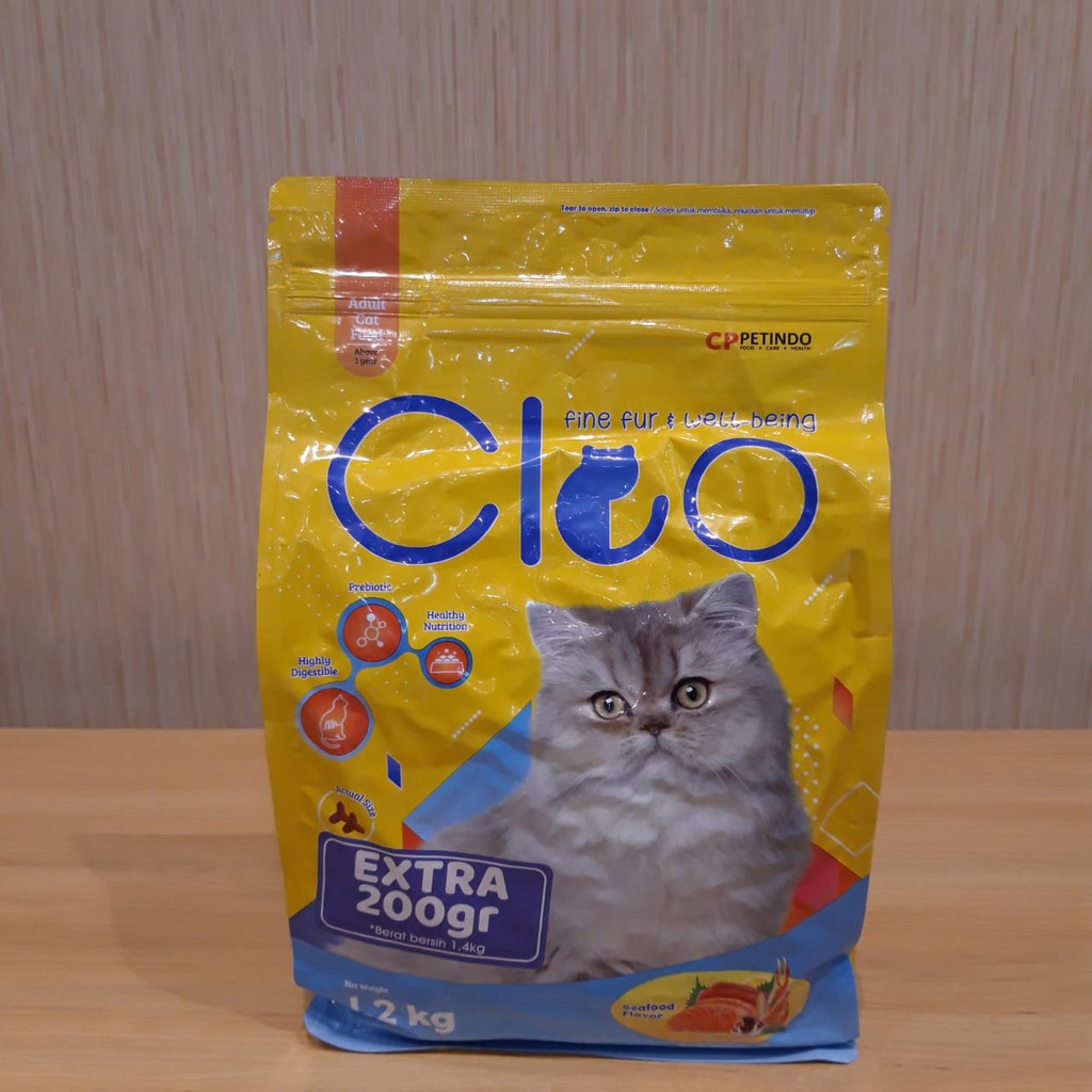Cleo Seafood Adult Cat Food 1.2kg 1,2 1.2 kg 1,2kg Makanan Kucing Dry