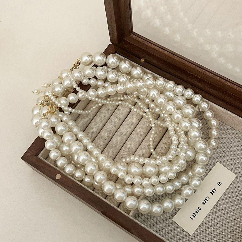 Mxbeauty Kalung Rantai Klavikula Hias Mutiara Besar Gaya Korea Untuk Pernikahan