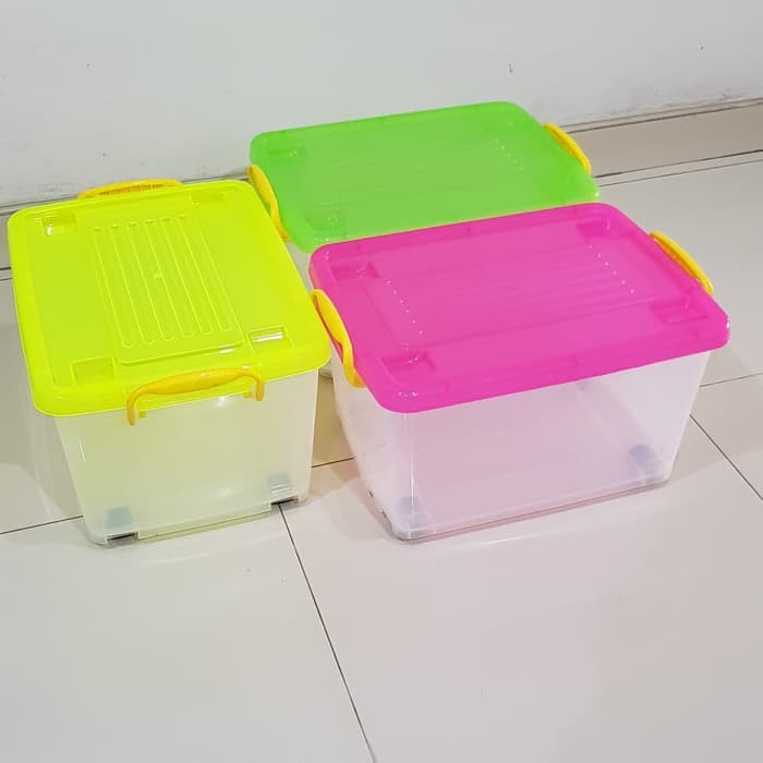 Promo roller box 45 liter / box container 45 container plastik - Pink Diskon