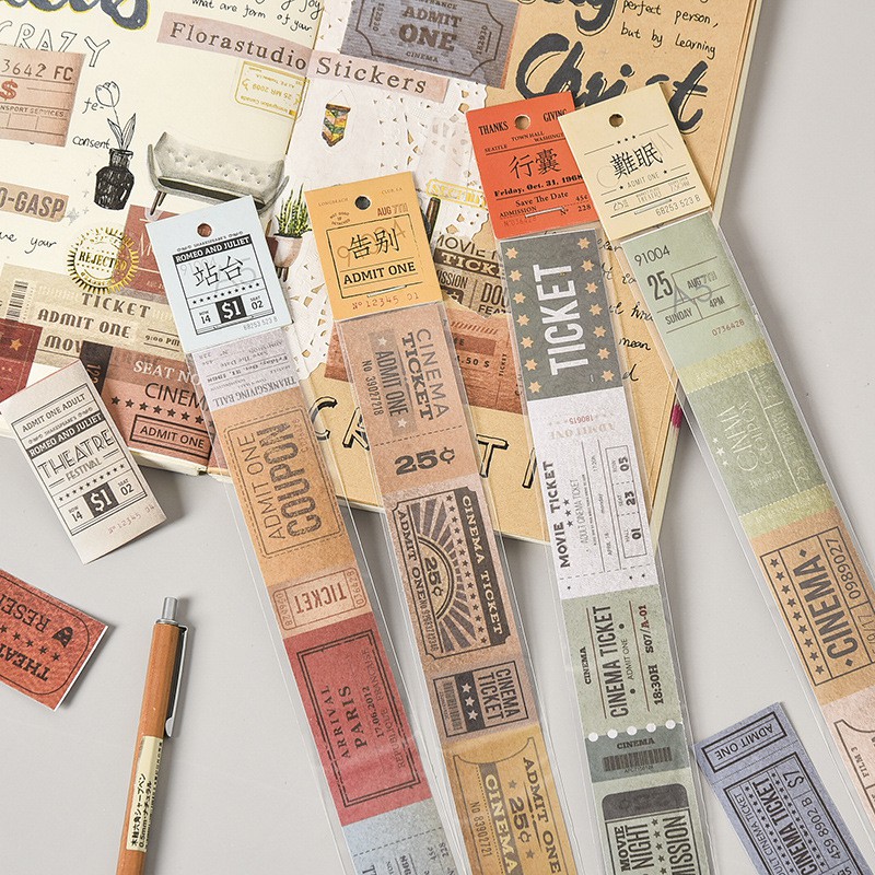 

retro paper ticket sticker