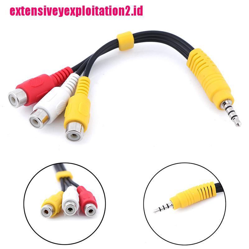 &lt; E2id &amp; &gt; 1Pc Kabel adapter audio video AV 3.5mm male Ke 3 RCA female