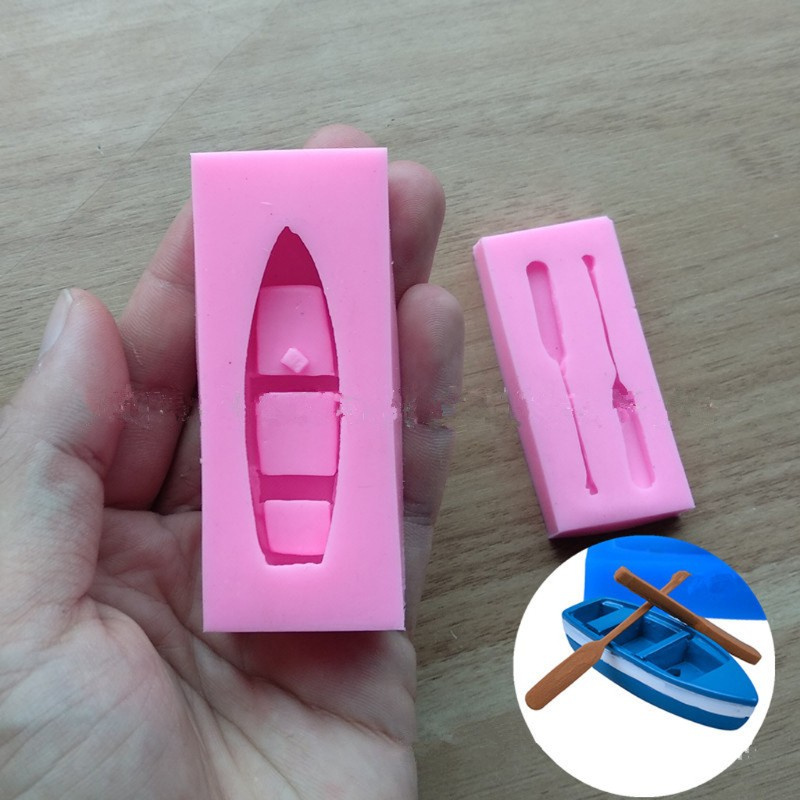 Glitter Handmade Cute Ship Boat Oars Pendant Silicone Resin Casting Mold 3D Sail Boat Epoxy Resin Chocolate Mold Art Craft Tools