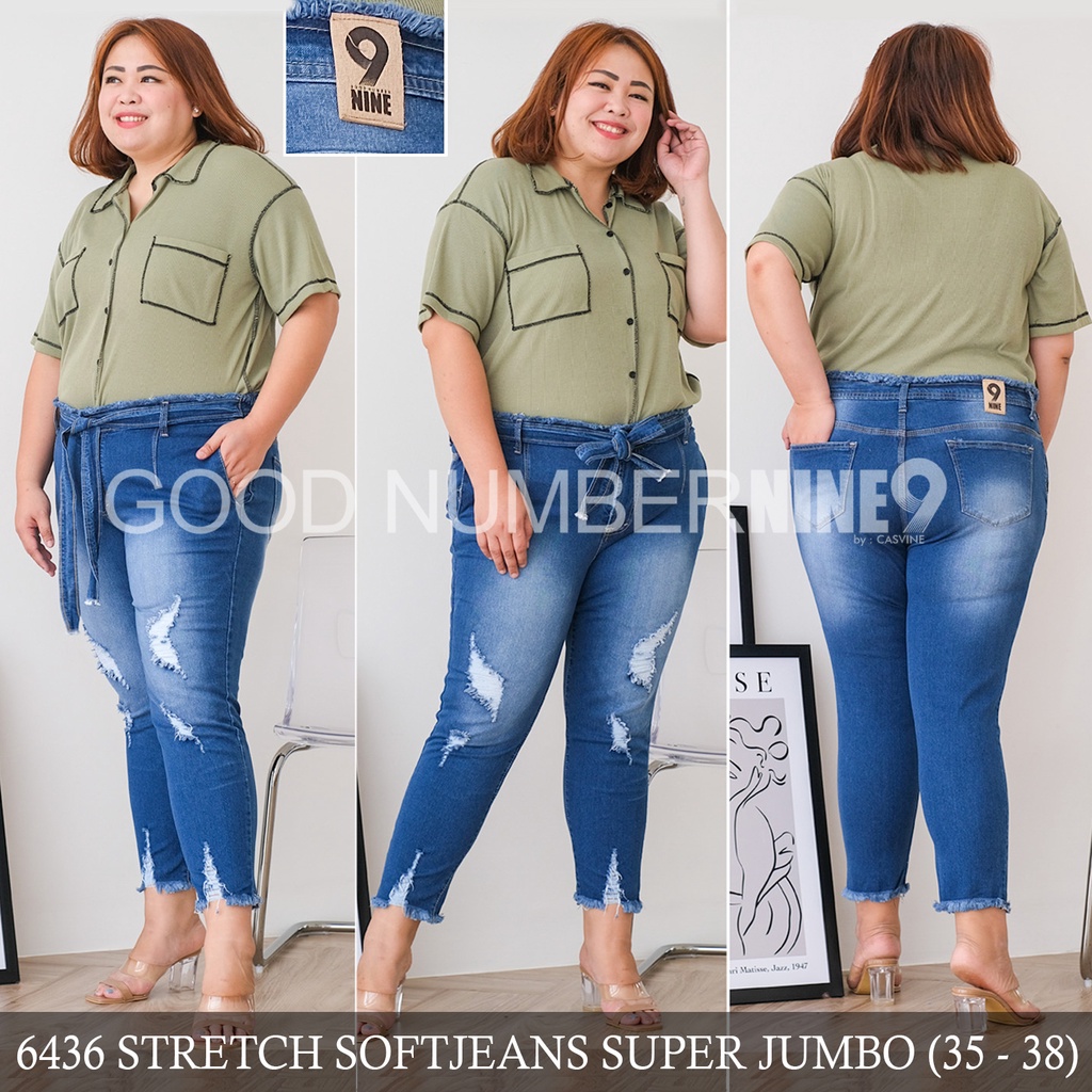 CELANA JEANS CEWEK WANITA TALI BELT SOBEK DESTROY RIPPED 6436 6527
