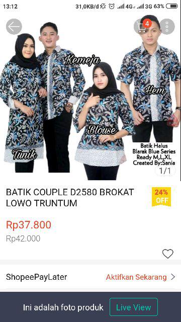 Batik Sarimbit Keluarga Motif Terbaru Pari Ngadek Abu Abu