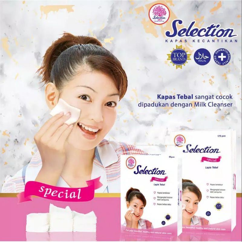 Kapas Selection Facial Cotton Round Kapas Tipis Toner Pembersih