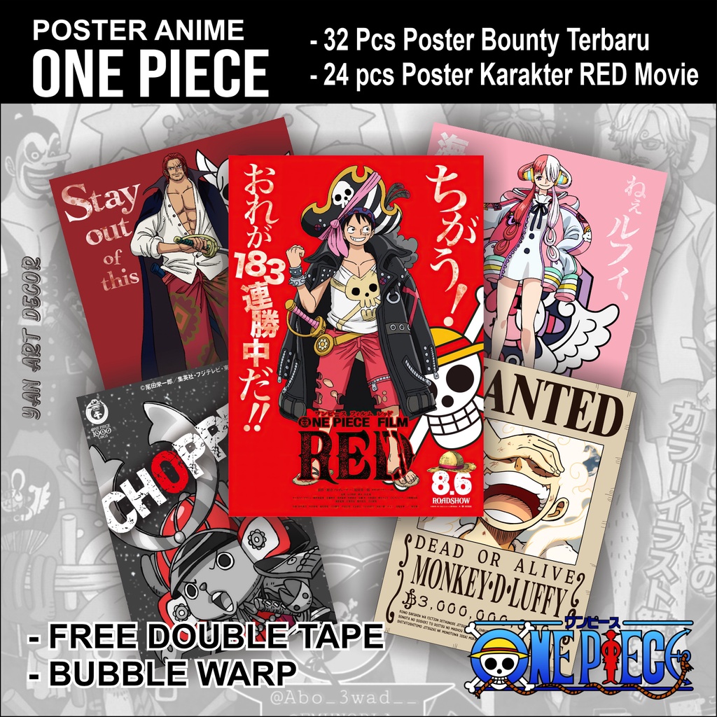 Poster One Piece,  Poster Anime Poster Poster Dinding Kamar BLACK Poster Dinding Kamar Aesthetic Pos