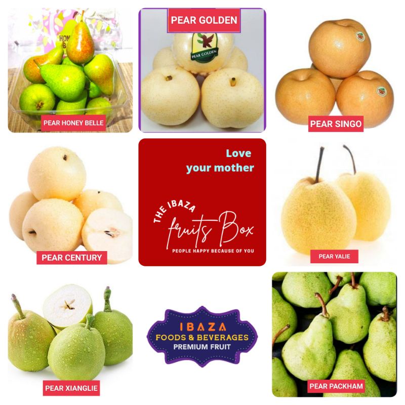 

Buah Pear Premium Pear Century/ Pear Golden/ Pear Packham/ Pear Singo/ Pear Xianglie/ Pear Honey Belle/ Pear Yalie