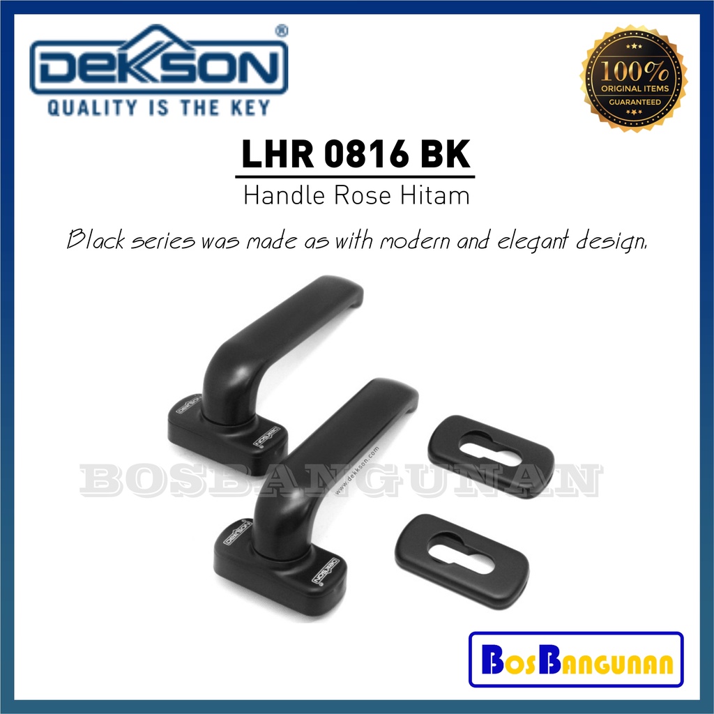 Handel Pintu Aluminium LHR0816BK DEKKSON Hitam / DEKKSON LHR 0816 BK / Gagang Pintu Hitam