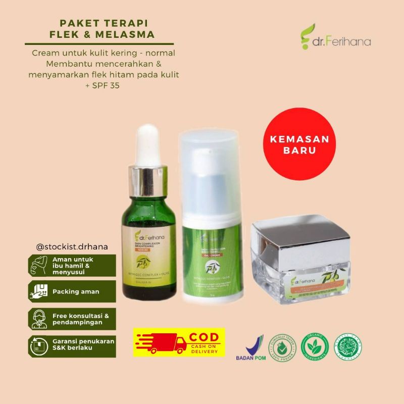 Dr Ferihana Cosmetics Paket Premium Flek dan Melasma Pencerah Kulit Wajah Normal Kering Glowing Alam