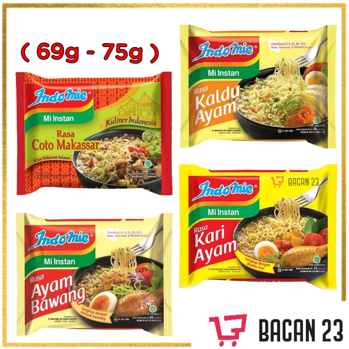 Indomie Mi Instan (69g-75g) / Mie Instant/ Bacan 23 - Bacan23