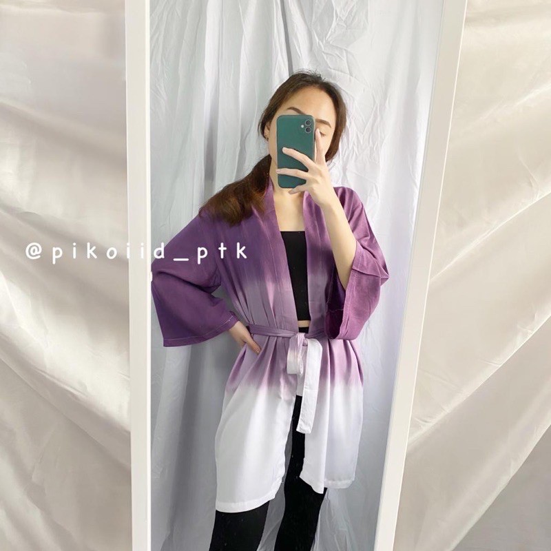 Cardigan gradasi / outer rayon murah / outer tie dye / outer hijab murah / luaran pantai wanita