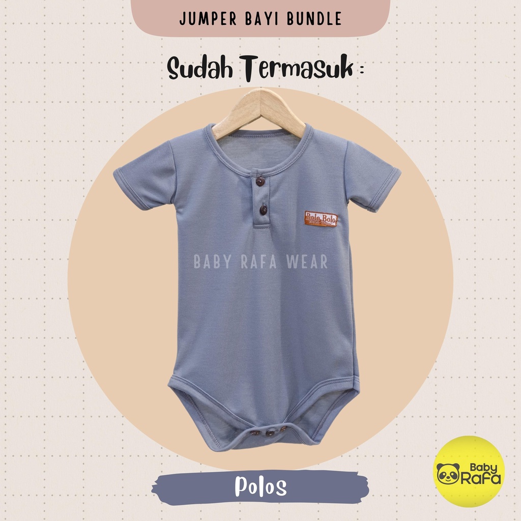 Serian Abu - 3 pcs Jumper Bayi GREY SERIES 0 sd 6 Bulan merk SNI Bolo - Bolo / Baju Bayi JUMPER Serian Abu