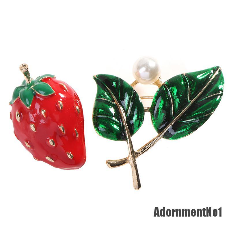 (Adornmentno1) 1pc Bros Pin Bentuk Buah Aksen Mutiara Imitasi Bahan Alloy Untuk Wanita