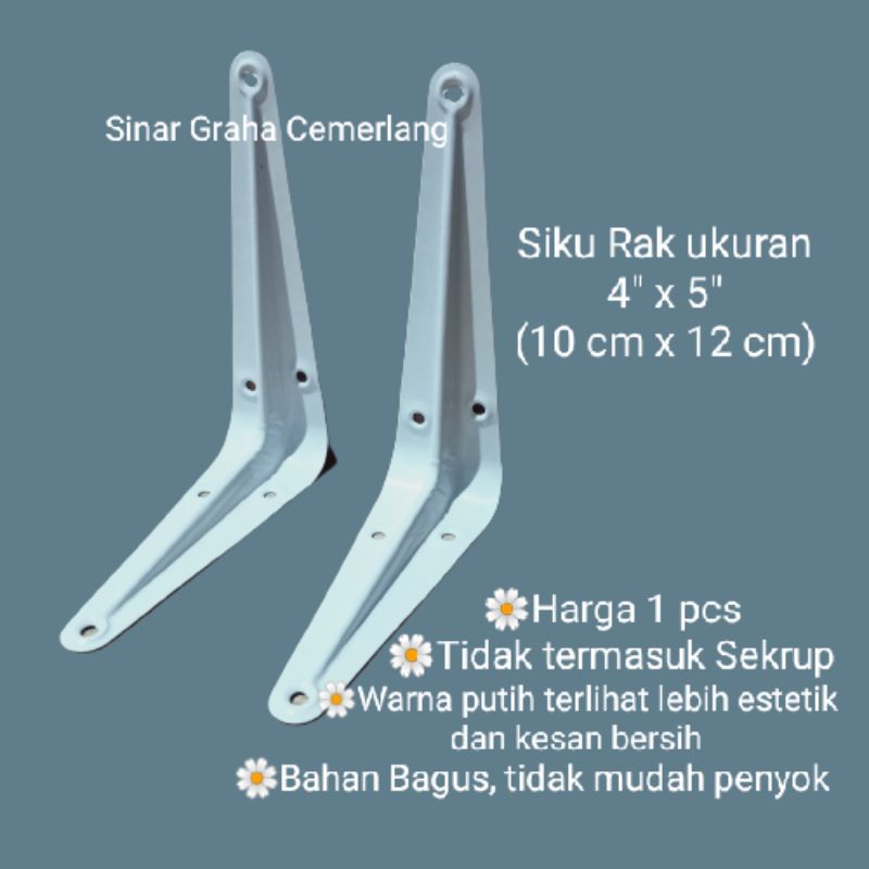 Siku Rak Besi Siku L 4x5 inci (10 cm x 12 cm) | Siku Ambalan