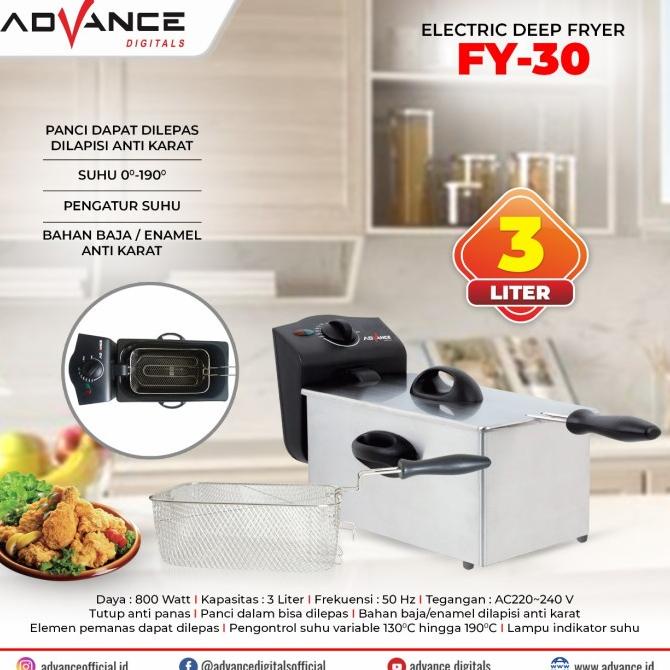 electric deep fryer advance fy 30 fy30 alat mesin penggoreng listrik MURMER