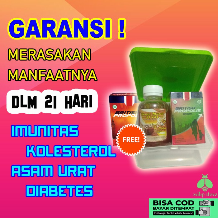 Propolis BRITISH PROPOLIS Vitamin Obat Herbal Ambeien Diabetes Asam Urat Asam Lambung