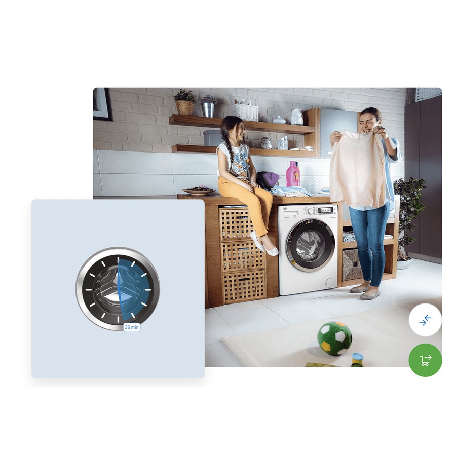 BEKO Mesin Cuci Front Load Inverter 9kg WCV9746X0