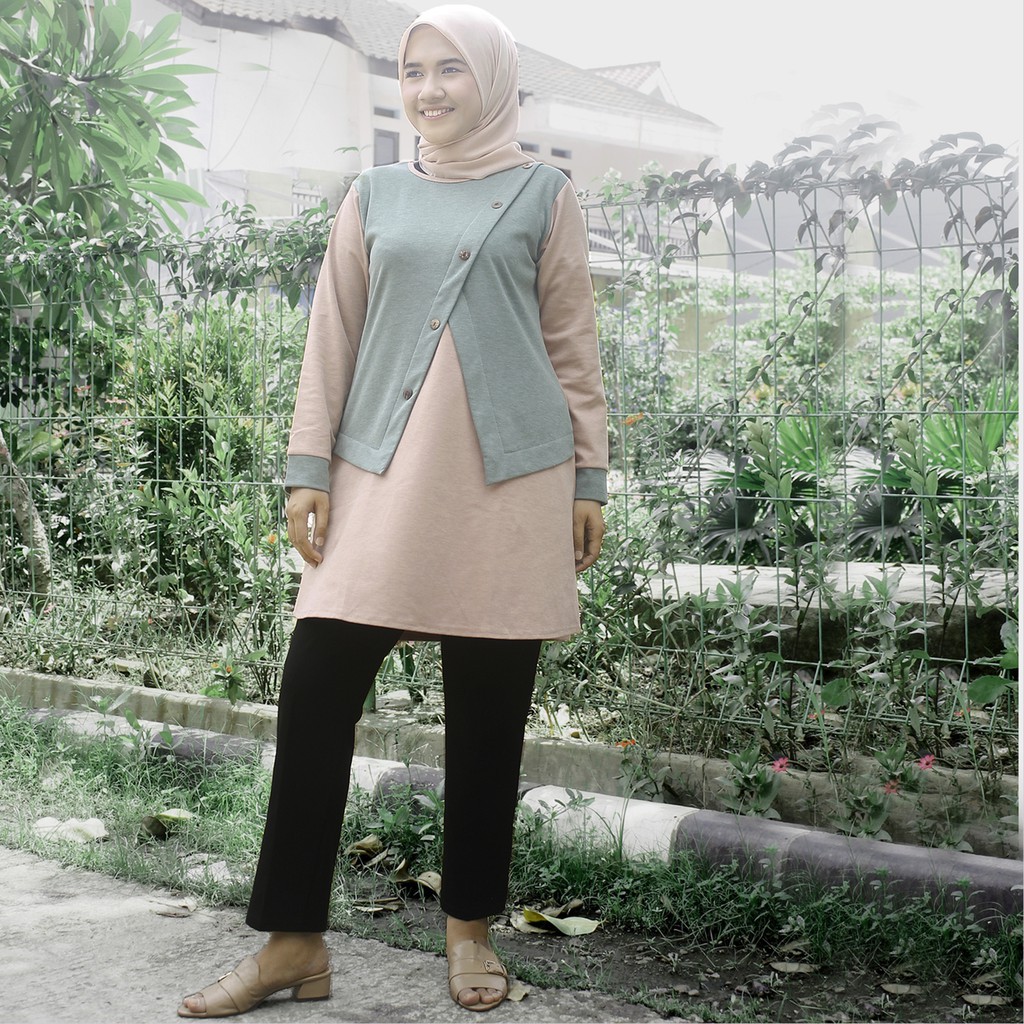 Tunik Rompi bahan Diana Denim PREMIUM berkualitas-KOI-30