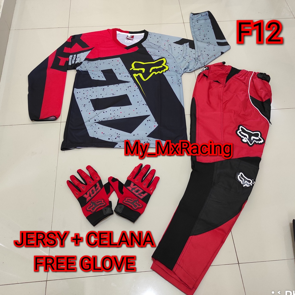 Jerseyset TRAIL CROSS- PROMO Jersey set Trail - BISA BAYAR DI TEMPAT Jersey &amp; Celana Motocross - Jersey Trabas F12 - Jersey Stelan MX Cross - Satu Set Jersey &amp; Celana FREE GLOVES - Jersey PREMIUM - Celana Cordura