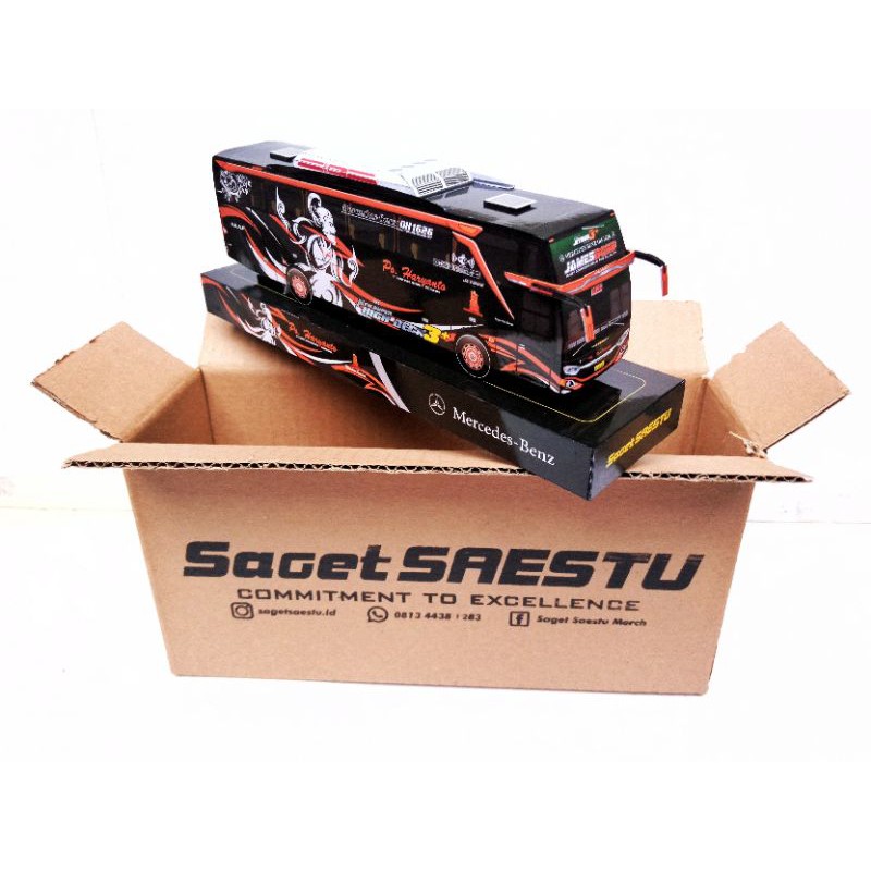 MINIATUR PAPERCRAFT BIS BUS PO. HARYANTO HARYANTO MENARA KUDUSHITAM ORANYE MERCEDES-BENZ JETBUS 3 JA