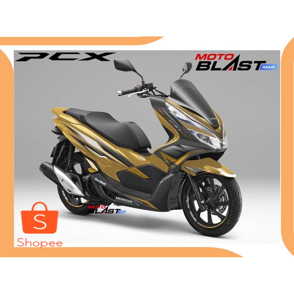 Promo perkakas Decal stiker PCX 150 Gold Wings black 20DEZ Berkualitas