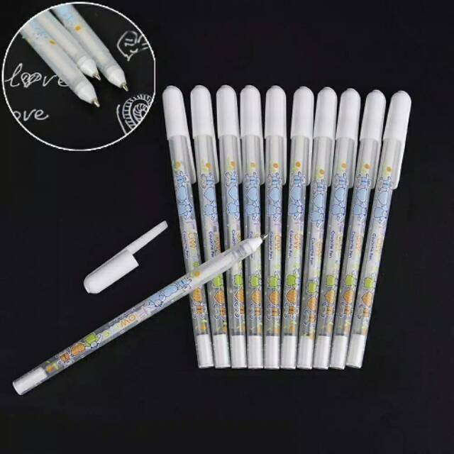 

MURAH Flower White Gel Ink Pen / Pulpen Tinta Gel Putih - Pulpen Gel