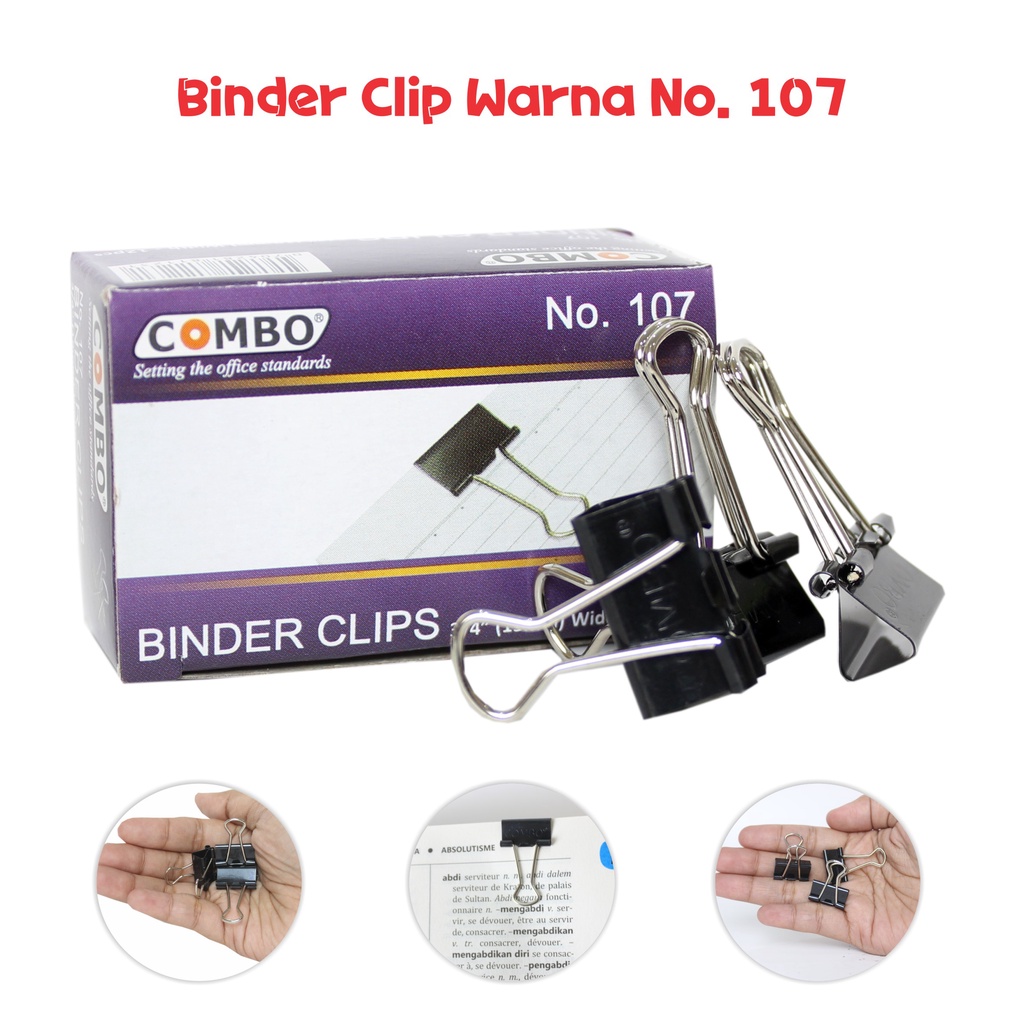 Jual Binder Clips Combo No 107 Penjepit Kertas Hitam Ukuran Kecil Shopee Indonesia