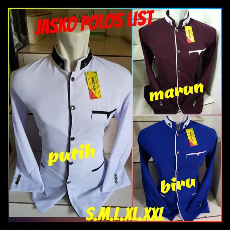 paling murah Jasko polos list warna bahan titanium - Orange, XL terbaik