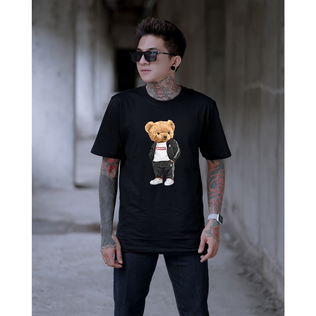 BRIGO Kaos Lengan Pendek Bear Sporty || Kaos Katun Combed M-XL || Kaos Distro BRIGO Beruang Sporty