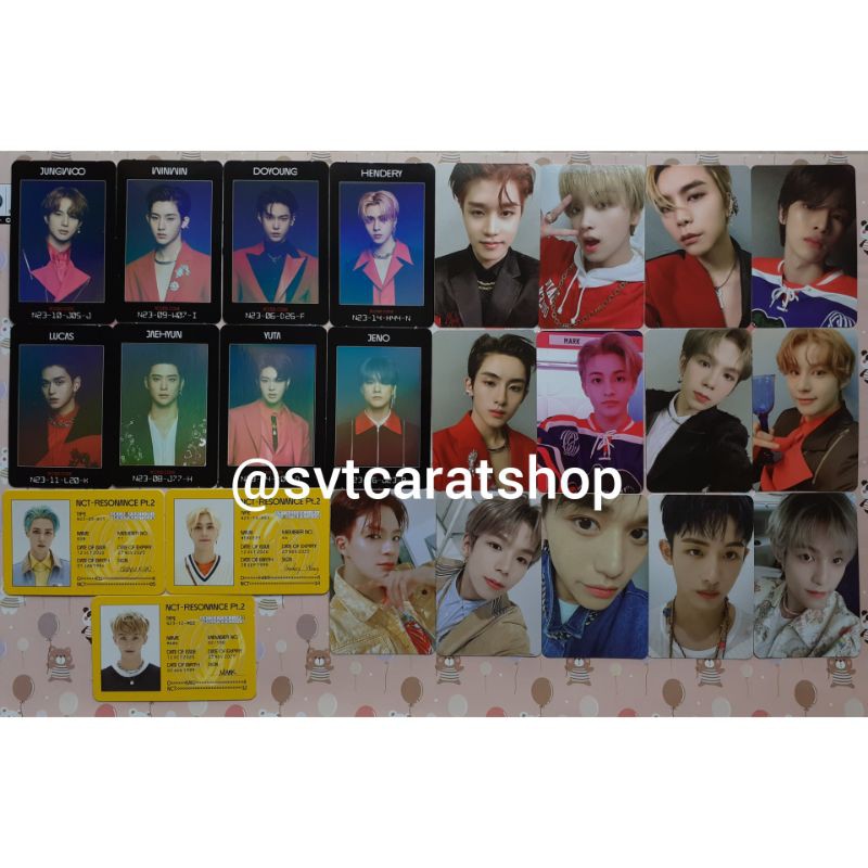 NCT RESONANCE PT 2 PHOTOCARD ACCESS CARD ID CARD OFFICIAL part jaehyun doyoung mark haechan sungchan