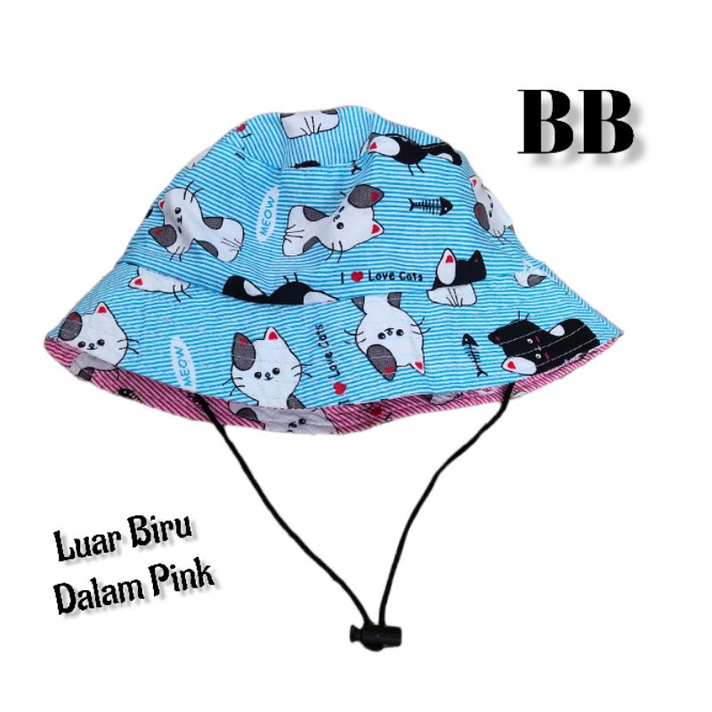 Topi Anak Topi Bucket Hats Karakter Kucing Lucu