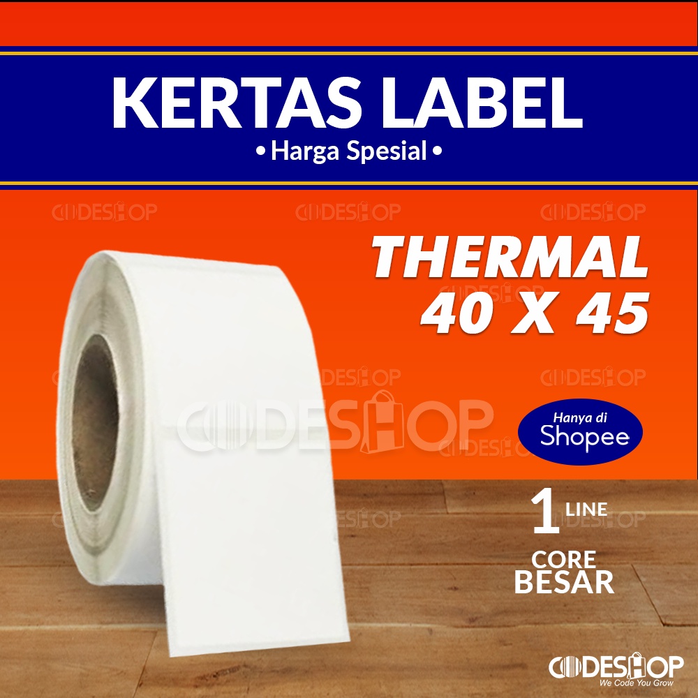 LABEL THERMAL 40 X 45 LABEL TIMBANGAN DIGITAL CORE 1,5 INCH 500 PCS