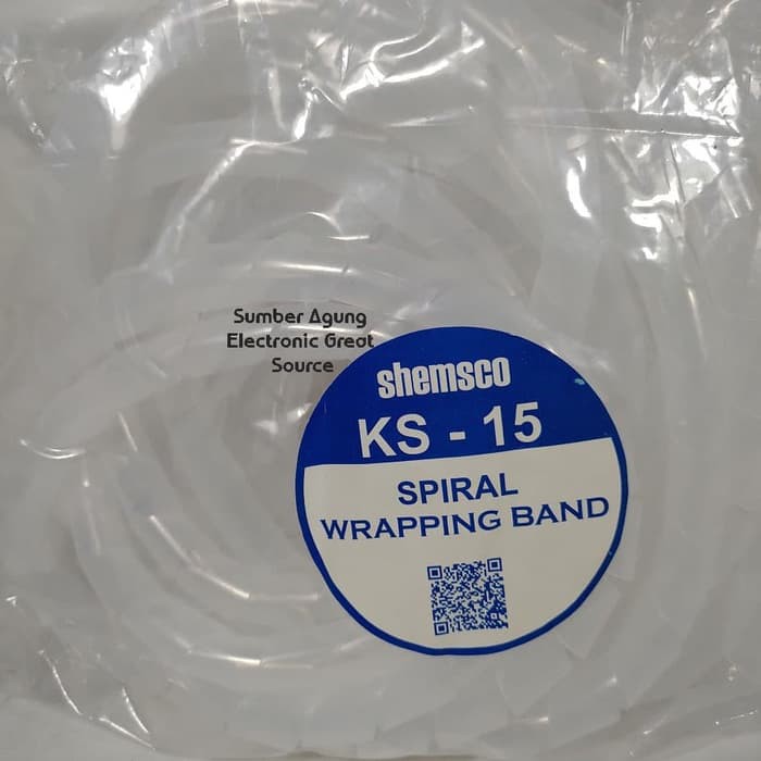 Shemsco KS-15 Spiral Wrapping Band Spiral Bening Pelindung Kabel 10M