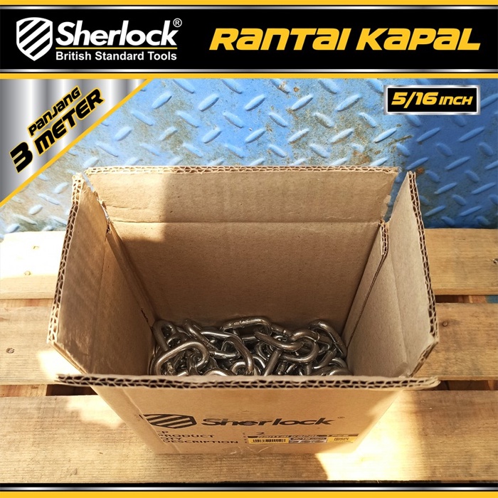 Rantai Besi / Kapal Galvanized 8 mm 5/16 inch Sherlock panjang 3 meter