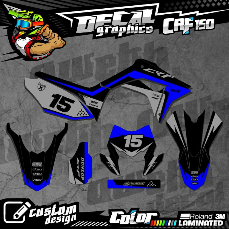 DECAL CRF 150 NEW CRF 150 L BIRU SILVER