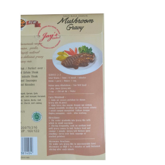 JAYS MUSHROOM SAUCE MIX 25 GR - SAUS STEAK RASA JAMUR HALAL NO MSG