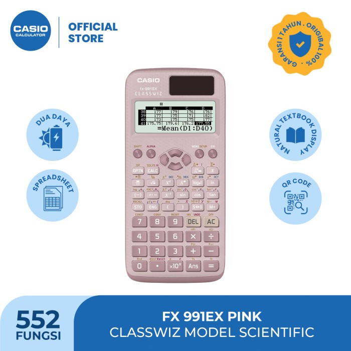 

Casio Classwiz Model Scientific Calculator Fx-991Ex-Pink