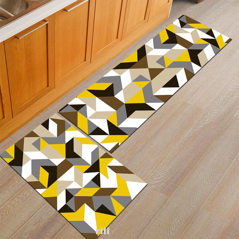 2pcs Keset Pintu Bentuk Geometris Warna Warni Anti Slip 2pcs Keset Pintu Bentuk Geometris Warna Warni Anti Slip