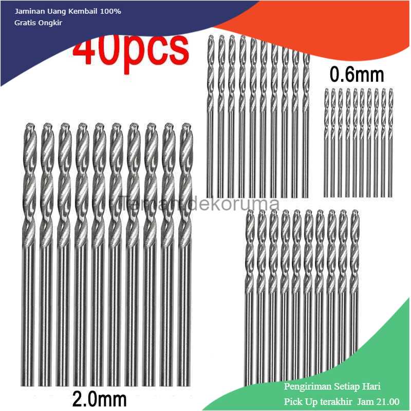 TD-DFA JIGONG Mata Bor Drill HSS Twist Drill Bit 0.6-2.0mm 40 PCS - QST-H20